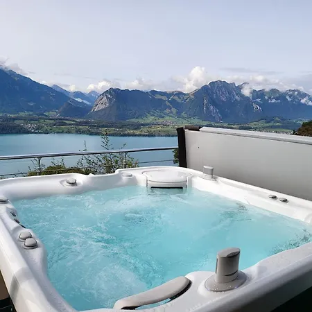 With View Of The Mountains And The Thun * Зигрисвиль